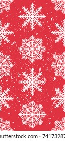 Seamless pattern of snowflakes. Christmas ornament.