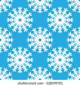 Seamless pattern with snowflakes. Continuous looping snow pattern for your background.