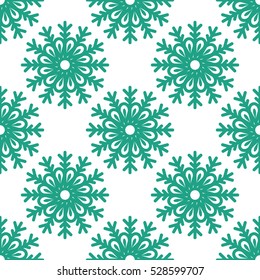 Seamless pattern with snowflakes. Continuous looping snow pattern for your background.