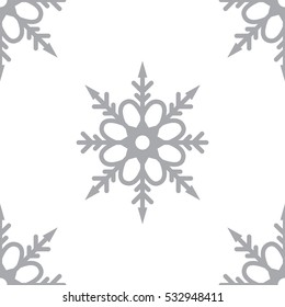 Seamless pattern with snowflakes. Continuous looping snow pattern for your background.