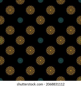 Seamless pattern with snowflakes. Decorative background for winter holidays graphic design. Colorful texture in contemporary minimalists style