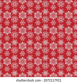 seamless pattern with snowflakes of different shapes