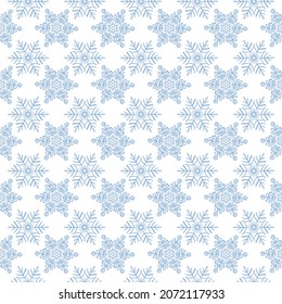 seamless pattern with snowflakes of different shapes