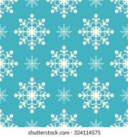 Seamless pattern with snowflakes. Festive winter background. Vector illustration for Rozhdestvenskii design. It can be used for Christmas cards, of gifts and packing design.