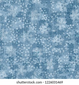 Seamless pattern. Snowflakes, flakes and winter camouflage.