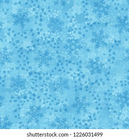 Seamless pattern. Snowflakes, flakes and winter camouflage.