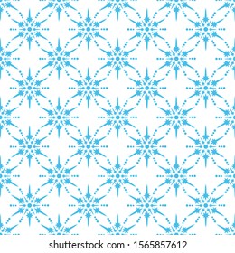 Seamless pattern with snowflakes. Flat design.  Holiday New Year or Christmas vector illustration. Design element for banner, wallpaper, wrapping paper or fabric.