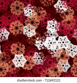 Seamless pattern. Snowflakes forming a chaotic pattern of glamorous camouflage. The picture is intended for clothing and a background for celebrating the identity.