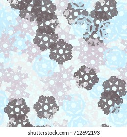 Seamless pattern. Snowflakes forming a chaotic pattern of glamorous camouflage. The picture is intended for clothing and a background for celebrating the identity.
