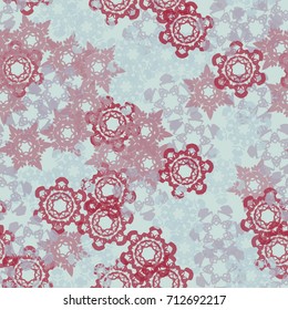 Seamless pattern. Snowflakes forming a chaotic pattern of glamorous camouflage. The picture is intended for clothing and a background for celebrating the identity.