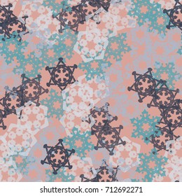 Seamless pattern. Snowflakes forming a chaotic pattern of glamorous camouflage. The picture is intended for clothing and a background for celebrating the identity.