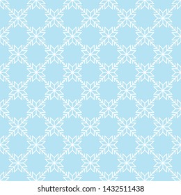 Seamless pattern of snowflakes. Geometric background. Unusual lattice. Vector illustration. Good quality. Good design.