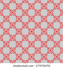 Seamless pattern of snowflakes. Geometric background. Unusual lattice. Vector illustration. Good quality. Good design.