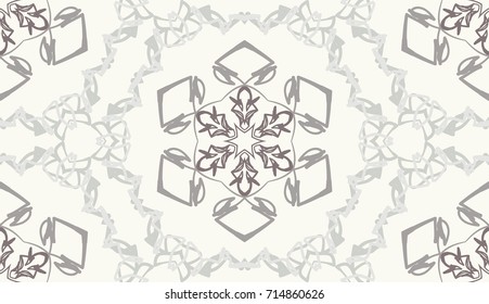 Seamless pattern. Snowflakes in honeycombs. Christmas background.