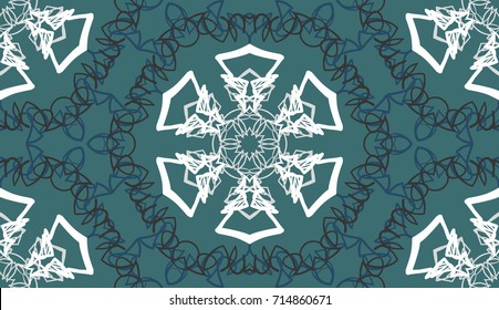 Seamless pattern. Snowflakes in honeycombs. Christmas background.