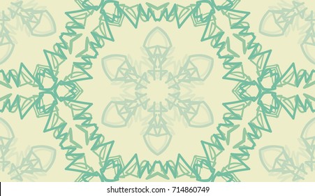 Seamless pattern. Snowflakes in honeycombs. Christmas background.