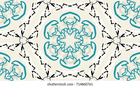 Seamless pattern. Snowflakes in honeycombs. Christmas background.