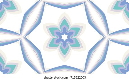 Seamless pattern. Snowflakes inside the six-sided figures. White background.