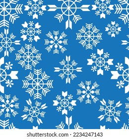 Seamless pattern from snowflakes in isolate on a white background. New Year's Patern. Vector ilyustration.