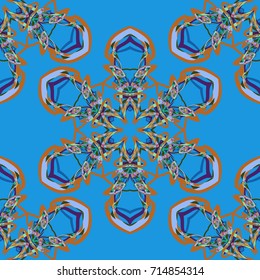 Seamless pattern. Snowflakes lined diagonally. New Year's background.