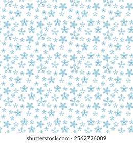 Seamless pattern of snowflakes on a black background
