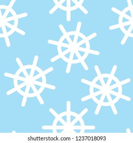 seamless pattern with snowflakes on blue background.