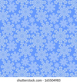 Seamless pattern with Snowflakes on a blue Background