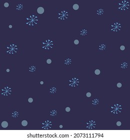 Seamless pattern of snowflakes on a blue background. Modern Christmas design for fabric, paper, decor and other users
