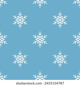 Seamless pattern with snowflakes on blue background vector.