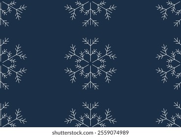 Seamless pattern with snowflakes on a blue background. Christmas wallpaper or fabric. 