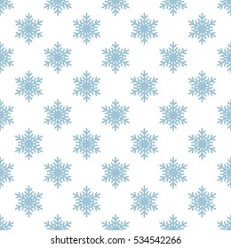 Seamless pattern with snowflakes on blue