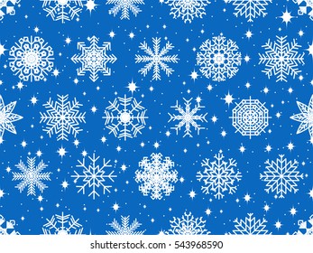Seamless pattern with snowflakes on the Christmas and New Year. Winter pattern. Vector illustration.