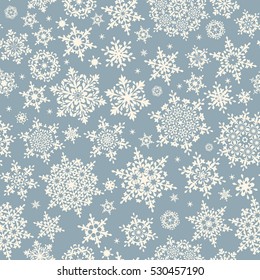 Seamless pattern of snowflakes on a gray background. EPS 10 vector file included