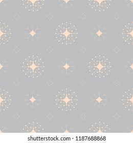 Seamless pattern with Snowflakes on the light grey background for Xmas web design scrapbooking, wrepping paper, textile. Vector.
