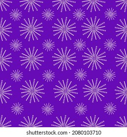 patrón transparente de copos de nieve sobre un fondo morado para la decoración, textiles
