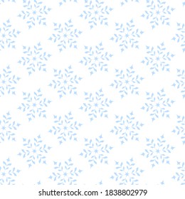 A seamless pattern with snowflakes on a red background. A festive element of your Christmas card or packaging design. Stock vector illustration.