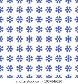 Seamless pattern with snowflakes on white