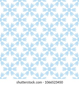 Seamless pattern with snowflakes on white