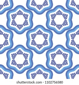 Seamless pattern with snowflakes on white