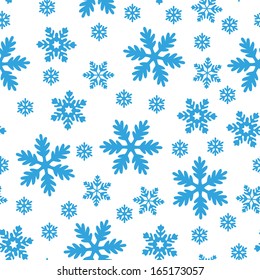 Seamless pattern with snowflakes on white background