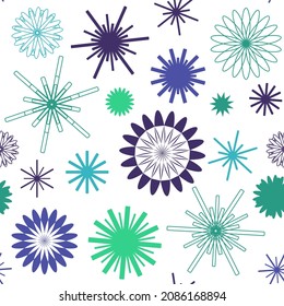 Seamless pattern with snowflakes on a white background. Decorative pattern for festive wrappers, napkins, invitations. Drawing for Christmas and New Year themes.