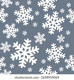 seamless pattern with snowflakes on white background. winter christmas and new year theme. vector illustration
