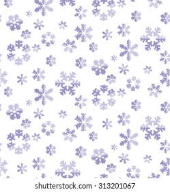 Seamless pattern of snowflakes on a white background
