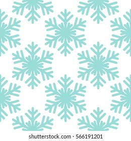 Seamless pattern with snowflakes on white