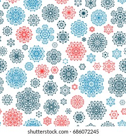 Seamless pattern of snowflakes on white background. And also includes EPS 10 vector