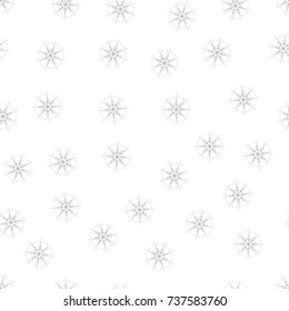seamless pattern of snowflakes on a white background. For posters, postcards, greeting for Christmas, new year. Vector illustration.