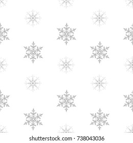 seamless pattern of snowflakes on a white background. For posters, postcards, greeting for Christmas, new year. Vector illustration.