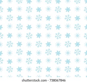 seamless pattern of snowflakes on a white background. For posters, postcards, greeting for Christmas, new year. Vector illustration.