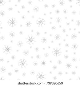 seamless pattern of snowflakes on a white background. For posters, postcards, greeting for Christmas, new year. Vector illustration.