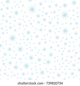seamless pattern of snowflakes on a white background. For posters, postcards, greeting for Christmas, new year. Vector illustration.